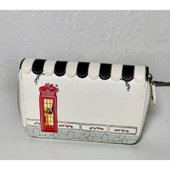 Vendula London The Biscuit Shop Zippered Wallet Cat Tea Coffee Vegan Leather - Picture 2 of 9